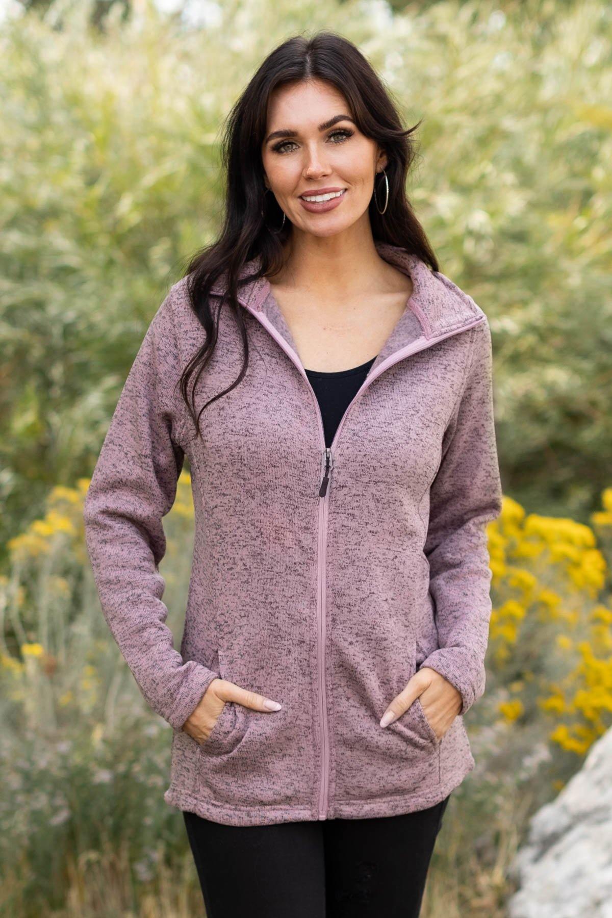Heather Mauve Zip Up Jacket - Filly Flair