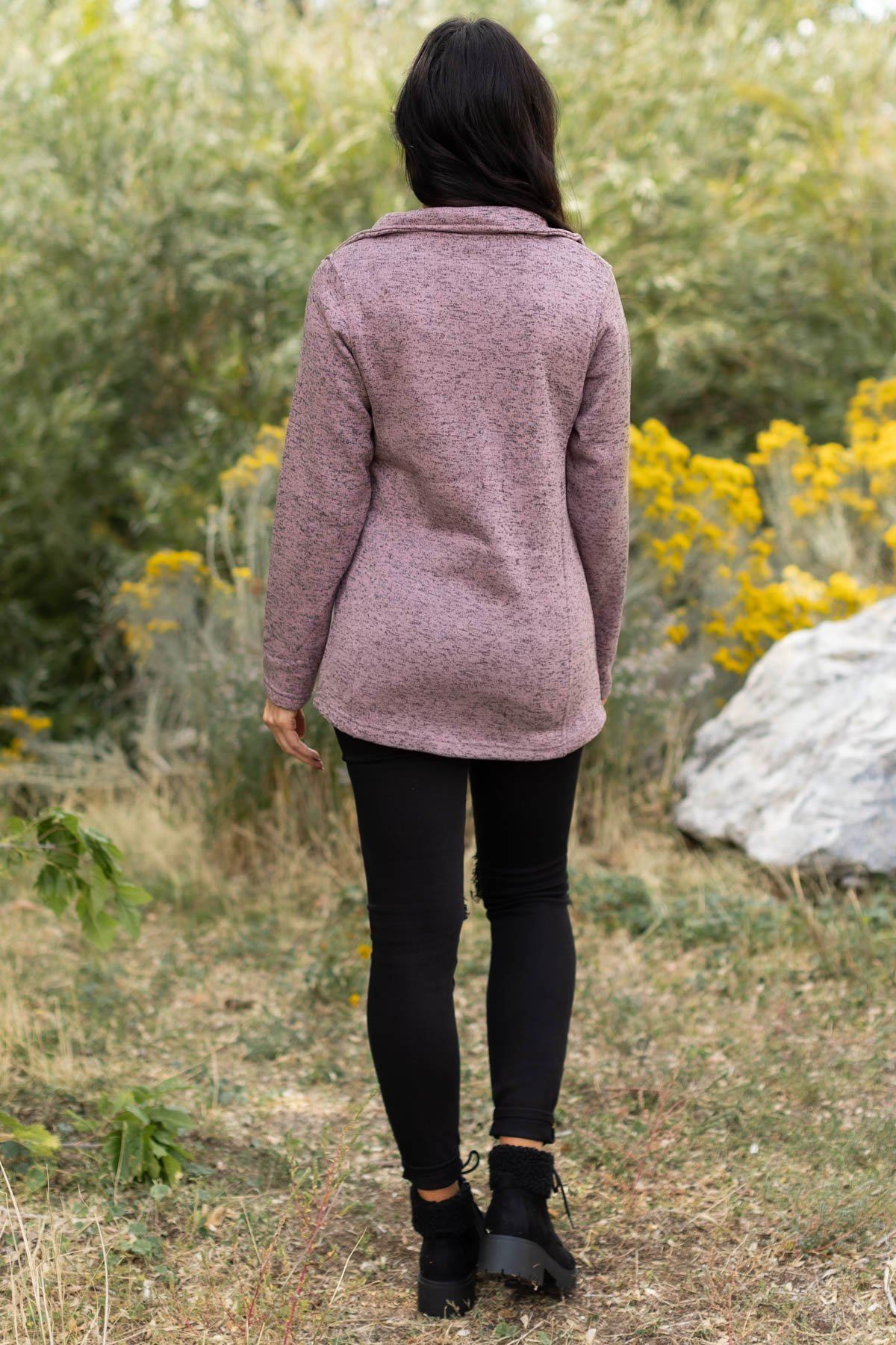 Heather Mauve Zip Up Jacket - Filly Flair