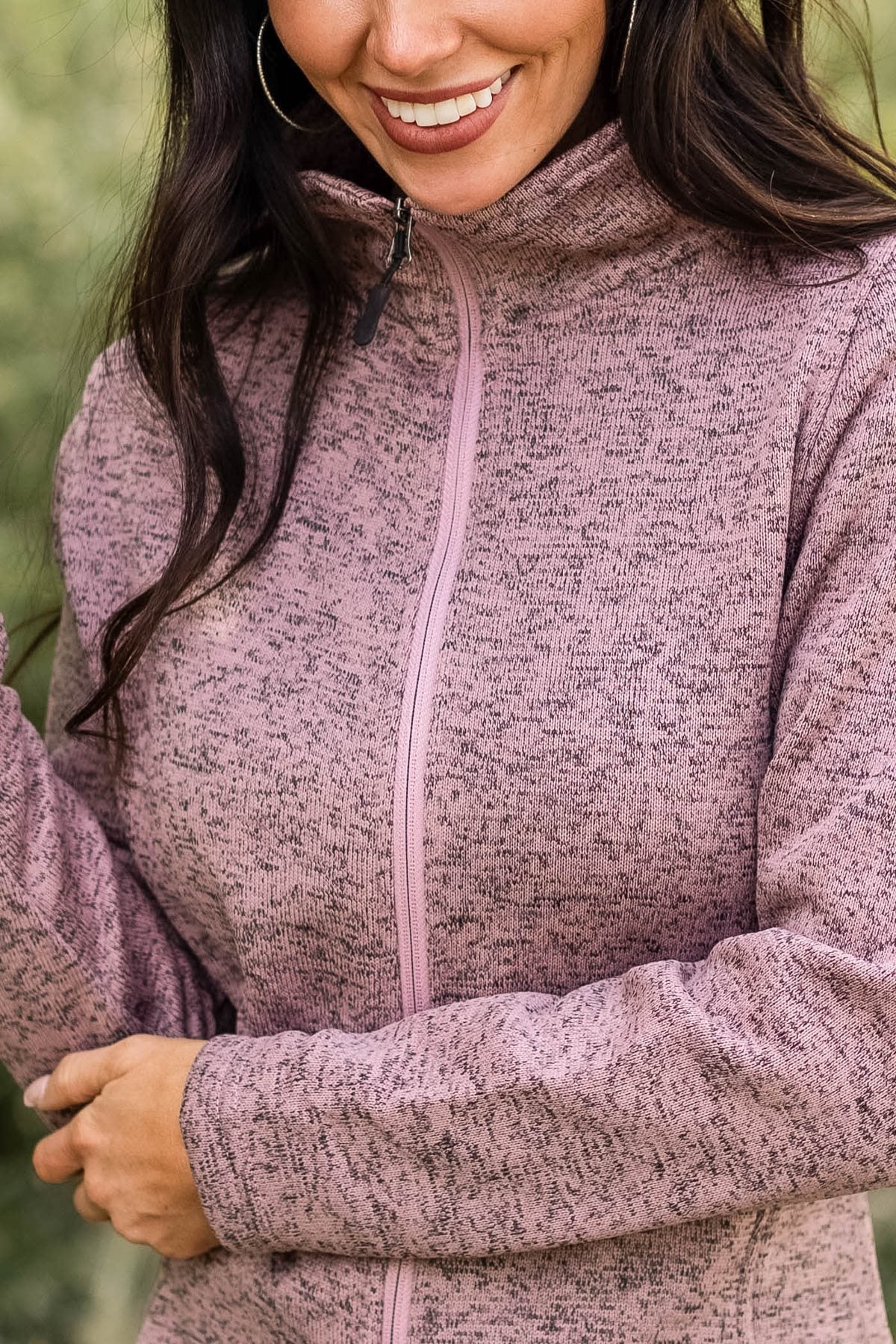 Heather Mauve Zip Up Jacket - Filly Flair
