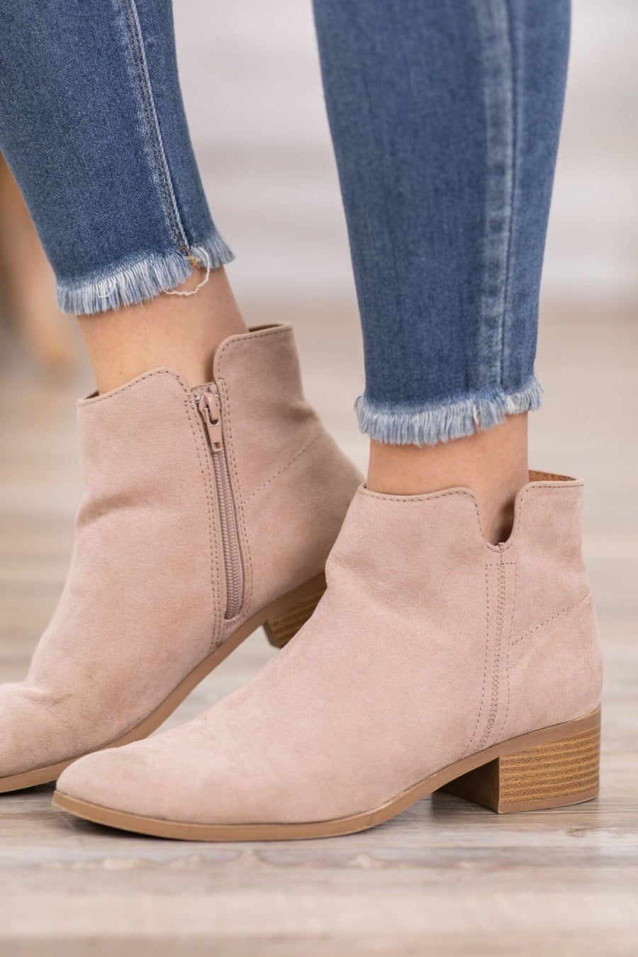 Tan Faux Suede Bootie - Filly Flair