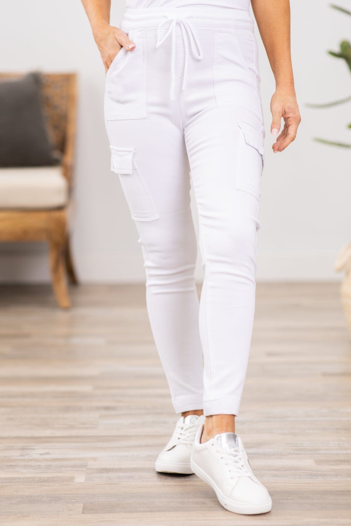 White Joggers With Cargo Pocket · Filly Flair