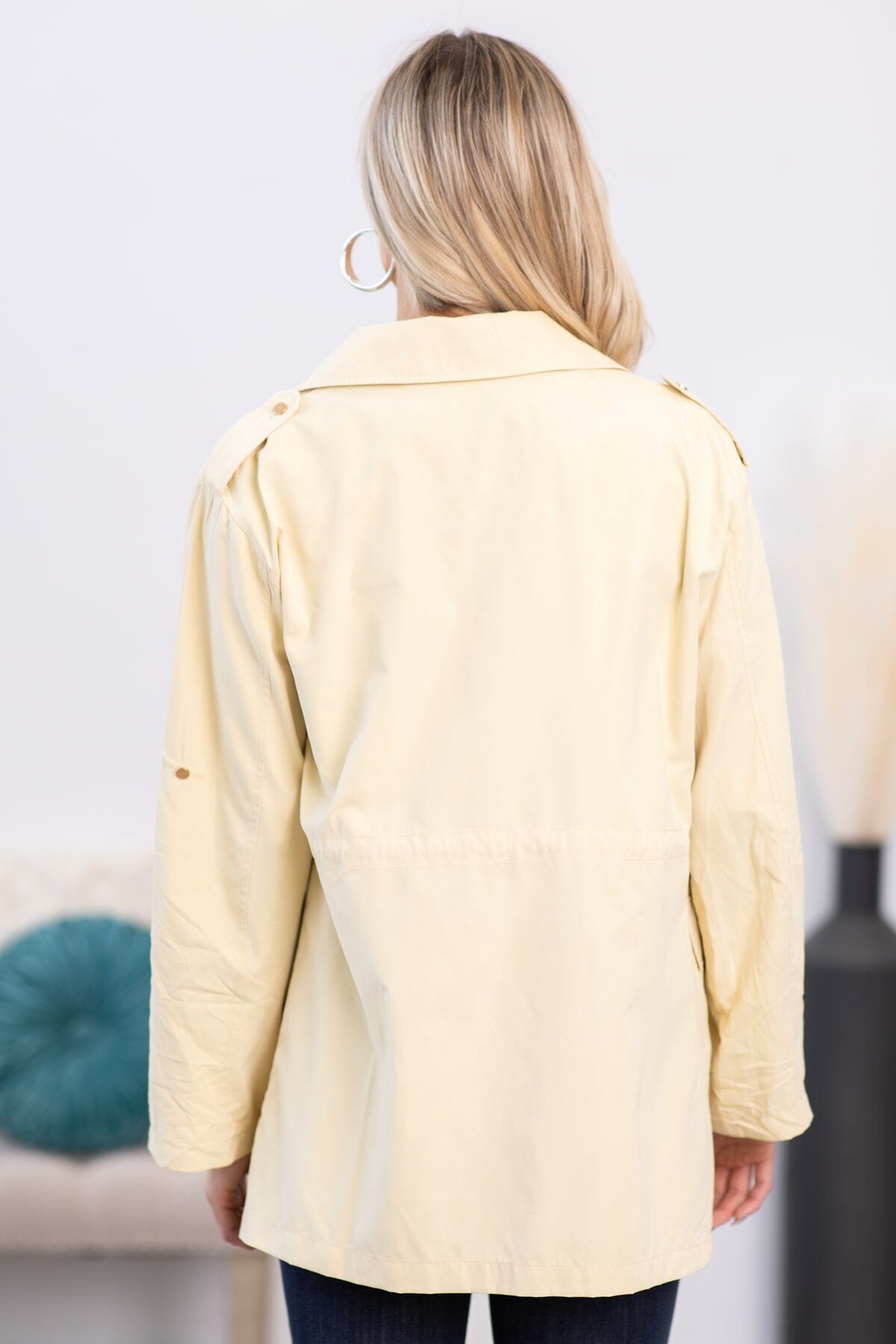 Yellow Roll Sleeve Anorak Jacket - Filly Flair